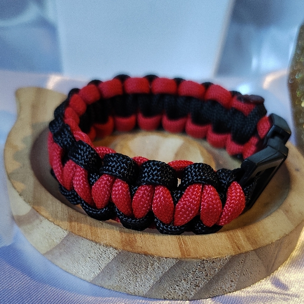 Red and Black Paracord Bracelet
